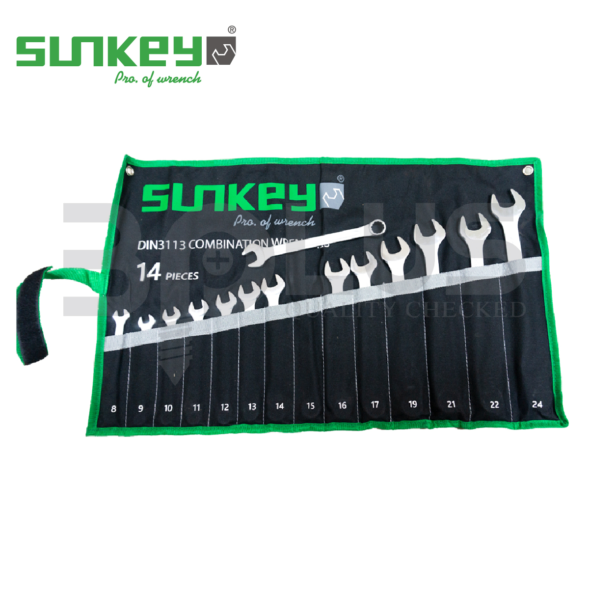 Sunkey ประแจแหวนข้าง-ปากตายชุด 14 ชิ้น (ขนาด 8 - 24 มม.)