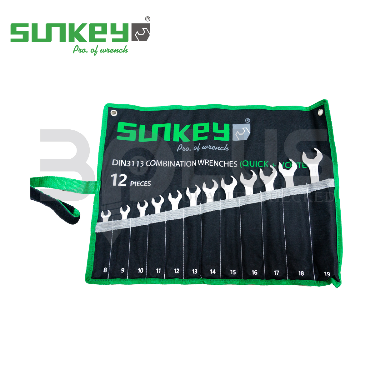 Sunkey ประแจแหวนข้าง-ปากตาย Quick/Vortex ชุด 12 ชิ้น (8 - 19 มม.)